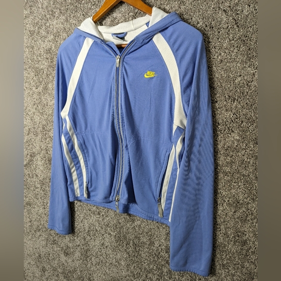 Blue And White Nike Dri-Fit Jacket With Logo - Picture 2 of 9